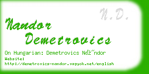 nandor demetrovics business card